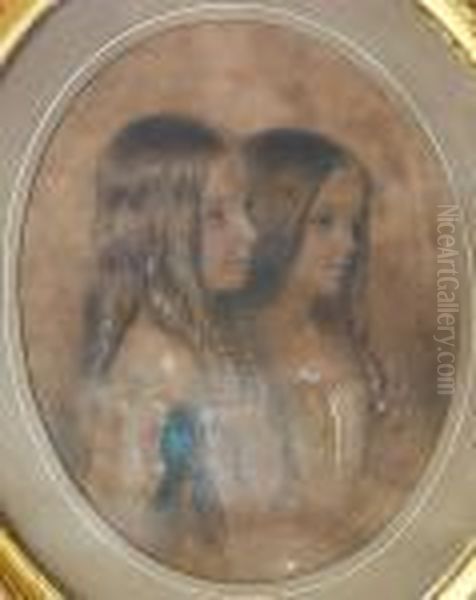 Portrait Of Mary Eleanor 
Lauderdale, Countess Of Suffolk And Berkshire B.1847 And Mary Caroline, 
Wife Of G.atkinson Clark, Both Daughters Of The Hon H.a.coventry Oil Painting by James Archer