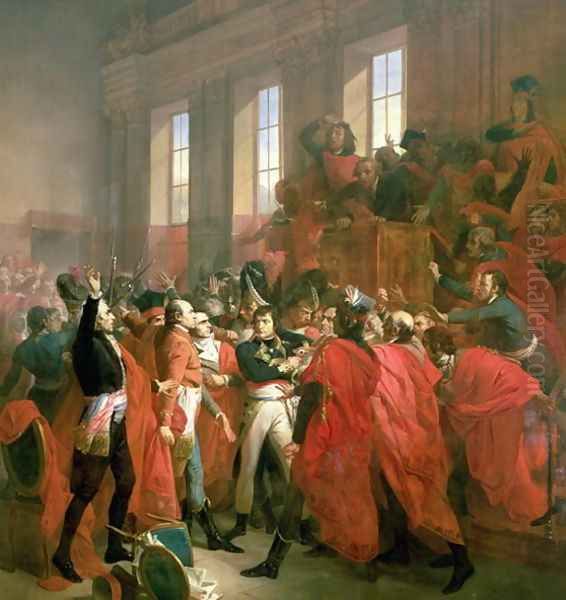 Bonaparte and the Council of Five Hundred at St. Cloud, 10th November 1799, 1840 Oil Painting by Francois Bouchot