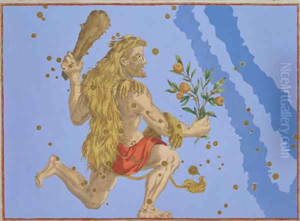 Constellation of Hercules Lion's Pelt, from 'Uranometria' by Johann Bayer Oil Painting by Johann Bayer