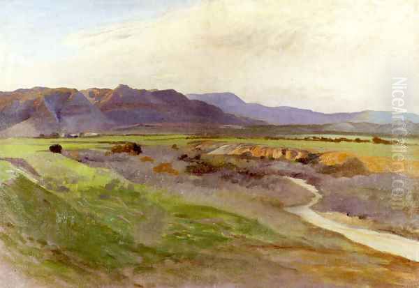 Ebene Von Jericho Mit Quarantal Oil Painting by Gustave Bauernfeind