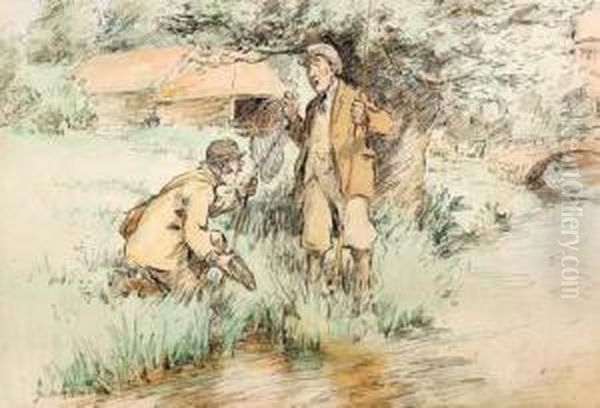 Scene Inscribed To Mount Oil Painting by George Denholm Armour