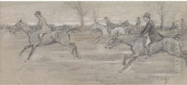 Struggling Through The Mud Oil Painting by George Denholm Armour