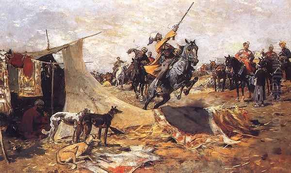 Popisy jezdzieckie Oil Painting by Josef von Brandt