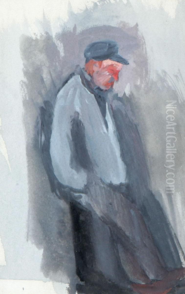 Studie Av En Arbetare Oil Painting by Ivar Arosenius