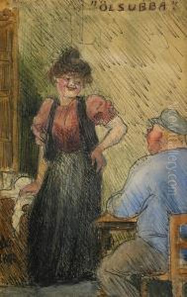 Olsubba Oil Painting by Ivar Arosenius