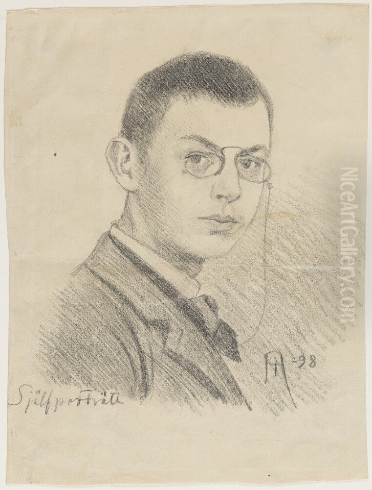 Sjalvportratt Oil Painting by Ivar Arosenius