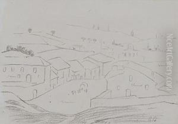 Paisaje Con Pueblo Oil Painting by Aurelio Arteta