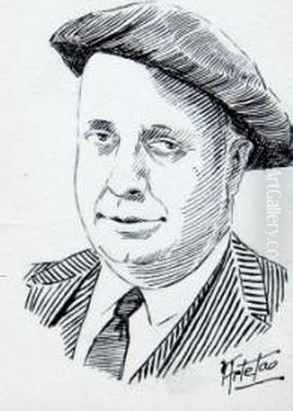 Retrato De D. Indalecio Prieto Oil Painting by Aurelio Arteta