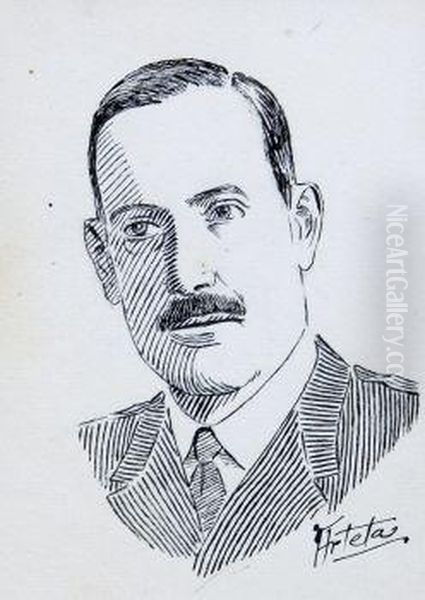 Retrato Del Coronel De Infanteria D.juan De Liniers Y Muguiro. Ex Jefe Del Tercio Oil Painting by Aurelio Arteta