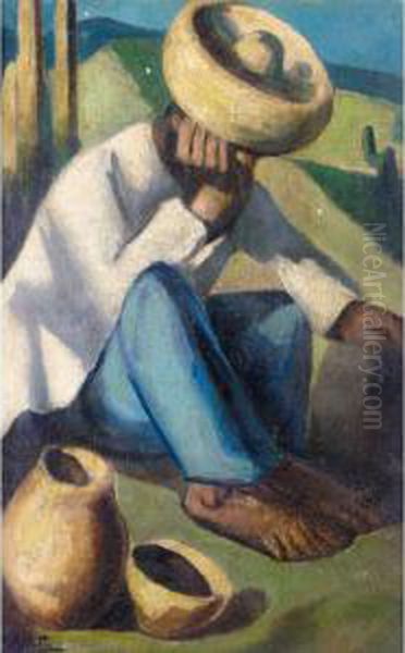 Mejicano (the Mexican) Oil Painting by Aurelio Arteta
