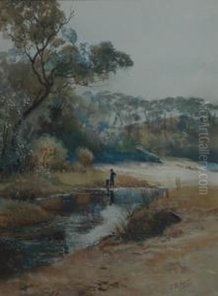 The Quiet Estuary 1887 Oil Painting by Julian Ashton