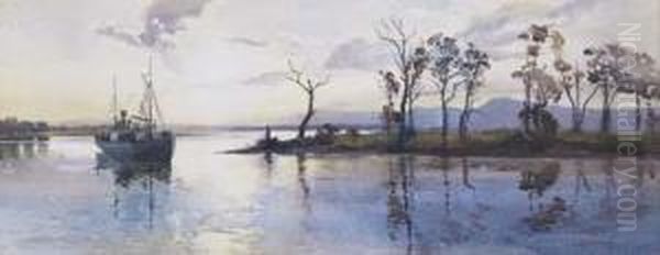 Mouth Of The Goulburn River Oil Painting by Julian Ashton
