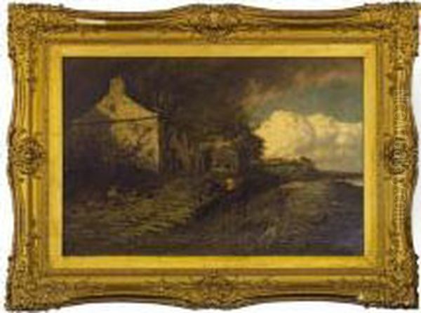 Glasson Dock Sea Port Oil Painting by Reginald Aspinwall