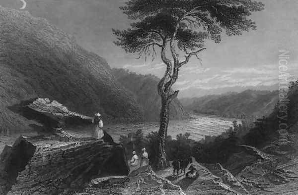 The Valley of the Shenandoah, from Jefferson Rock, 1838 Oil Painting by William Henry Bartlett