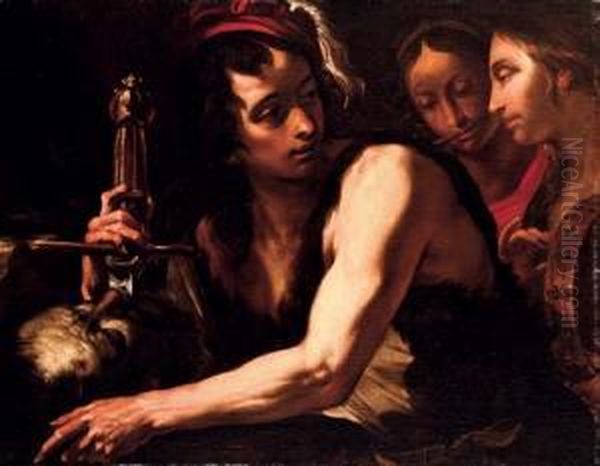 David With The Head Of Goliath Oil Painting by Giocchino Assereto