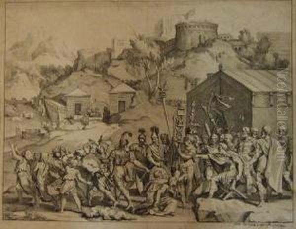 Camille Livre Le Maitre D'ecole A
 Ses Ecoliers (wildenstein, Les Graveurs De Poussin Au Xviie, 114 Ier 
Et/iii ; R.dumesnil 56) Oil Painting by Gerard Audran