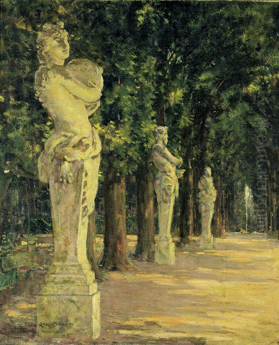 Allee de l'Ete, Versailles Oil Painting by James Carroll Beckwith