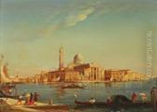Vue Animee De Venise Oil Painting by Adolphe Bachmann