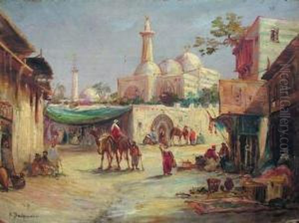 Place De La Mosquee Oil Painting by Adolphe Bachmann