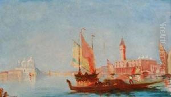 Vue De Venise Oil Painting by Adolphe Bachmann