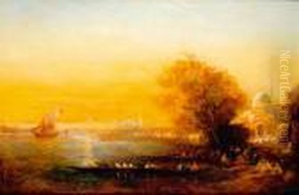 Vue De La Corne D'or Oil Painting by Adolphe Bachmann