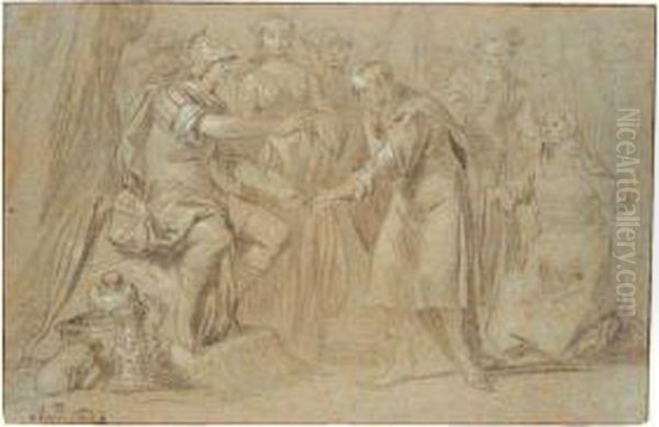 The Continence Of Scipio Oil Painting by Jacob Adriaensz Backer