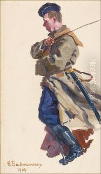 Sotilas. Oil Painting by Hugo Elias Backmansson