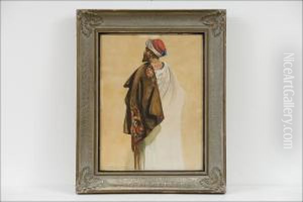 Marokkolainen - Man Fran Marocco. Oil Painting by Hugo Elias Backmansson