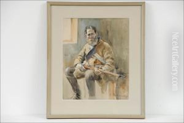 Sotilas - Soldat. Oil Painting by Hugo Elias Backmansson