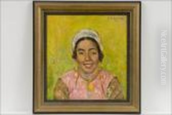 Hymy - Leendet. Oil Painting by Hugo Elias Backmansson