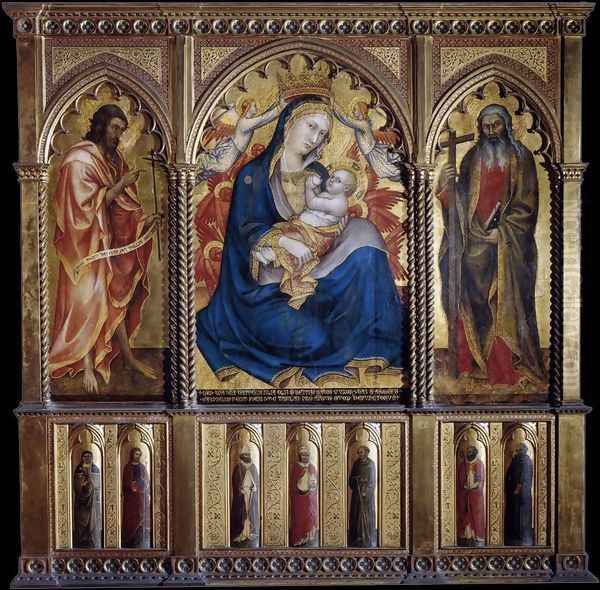 Virgin and Child with St John the Baptist and St Andrew 1395 Oil Painting by Taddeo Di Bartolo