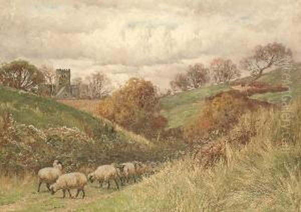 Sheep Near Brighton Oil Painting by William Baptiste Baird