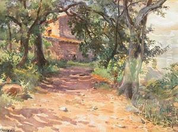 Masia.
 Acuarela Sobre Papel Oil Painting by Juan Manuel Baixas Carrete