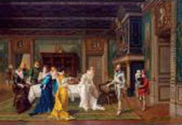 The Suitor Oil Painting by Ladislaus Bakalowicz