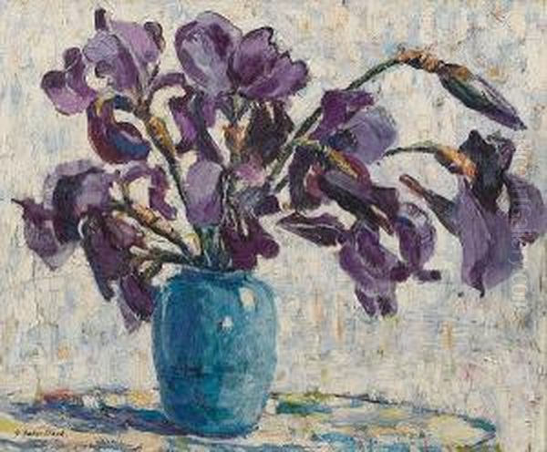 Irises Oil Painting by Arthur Baker-Clack
