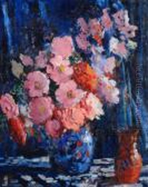 Still Life - Spring Flowers Oil Painting by Arthur Baker-Clack