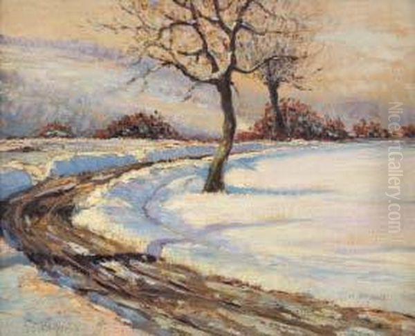Paesaggio Innevato Oil Painting by Guglielmo Baldassini