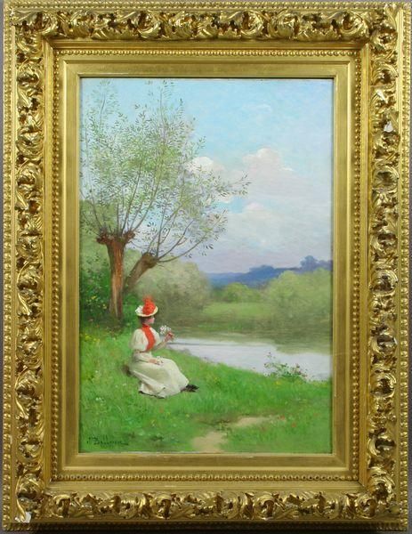 Along The Longchamp Oil Painting by Jules Frederic Ballavoine