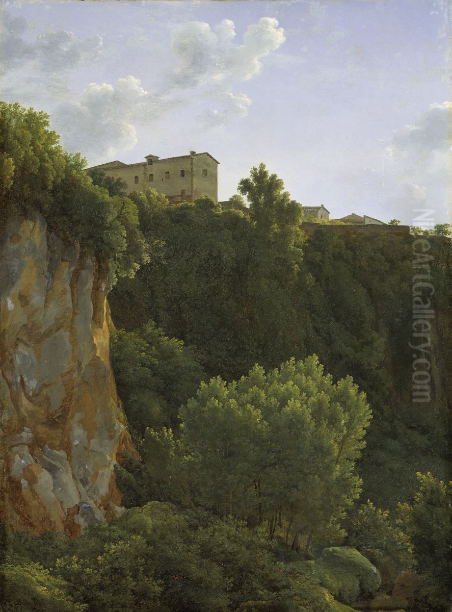 Gorge at Civita Castellana Oil Painting by Jean-Joseph-Xavier Bidauld