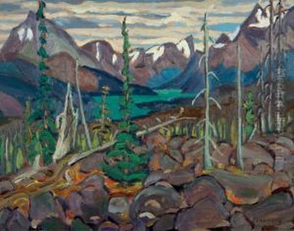Maligne Lake - Canadian Rockies Oil Painting by Frederick Grant Banting