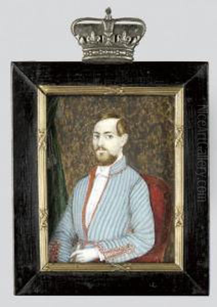 Ifju Portreja Oil Painting by Miklos Barabas