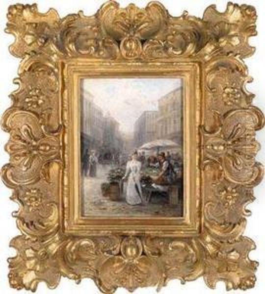 Am Markt Oil Painting by Emil Barbarini