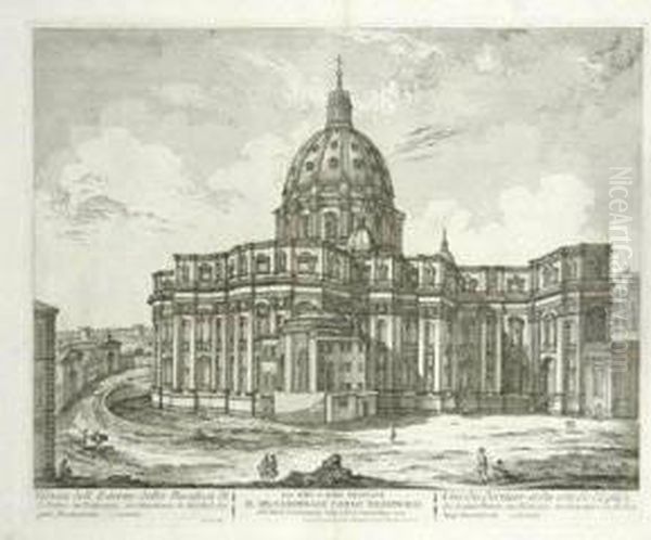 Veduta Della Basilica E Piazza 
Di S.pietro In Vaticano; Veduta Della Piazza Di S.giovanni Laterano; 
Veduta Del Palazzo Colonna Di Sciarra; Veduta Della Chiesa Di 
S.giovanni; Palazzo Corsini Oil Painting by Jean Barbault