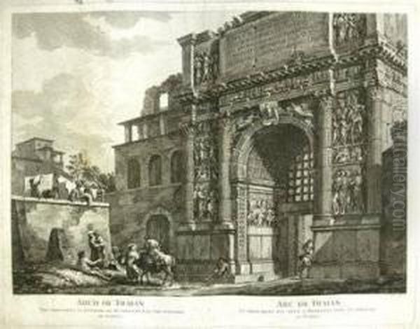 Veduta Dell?esterno Della 
Basilica Di S. Pietro In Vaticano; Veduta Dell?interno Della Chiesa Di 
S. Costanza Oil Painting by Jean Barbault