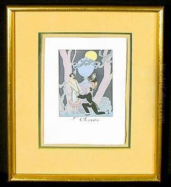 Eventails; Le Gout Des Laques; 
Chez La Marchande De Pavots; Au Revoir; La Paresse; La Gourmandise; 
L'orgueil; L' Avarice Oil Painting by Georges Barbier