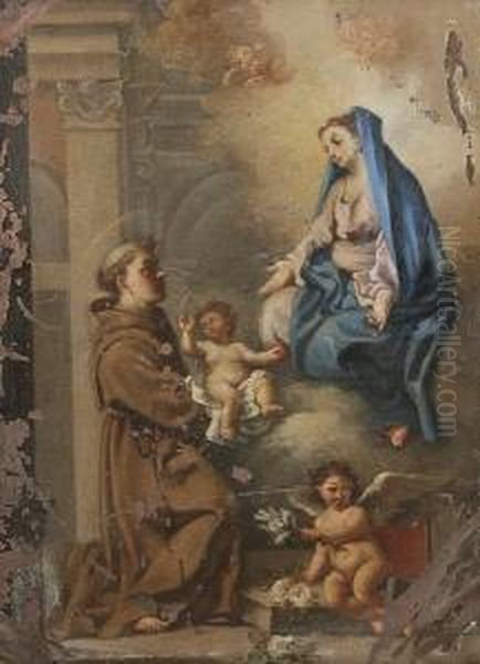 The Vision Of Saint Anthony Of Padua Oil Painting by Pietro Bardellino