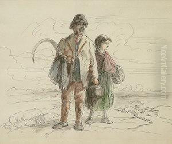 'a Day's Work Is
Done' Oil Painting by John Joseph Barker Of Bath