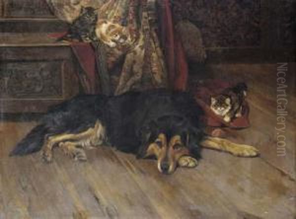An Anxious Moment Oil Painting by Wright Barker