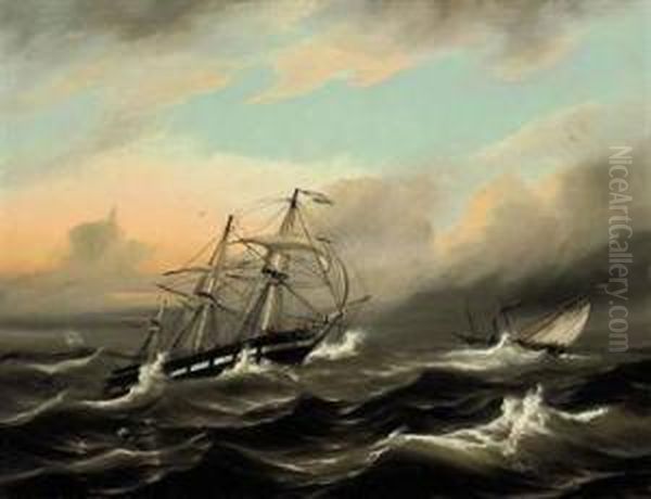 A Dutch Merchantman R Oil Painting by Theodore Gudin