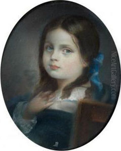 Portrait D'elizabeth Gudin Baronne Meyendorff Oil Painting by Theodore Gudin